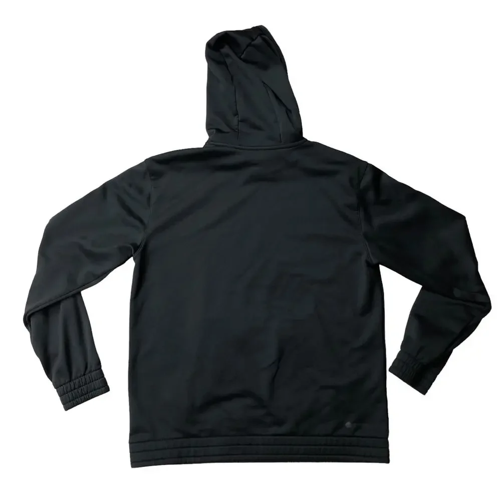 Adidas pull over hoodie, front kangaroo pocket zipped pocket size large
